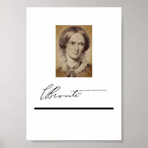 Charlotte Brontë porträtt och häfte Poster