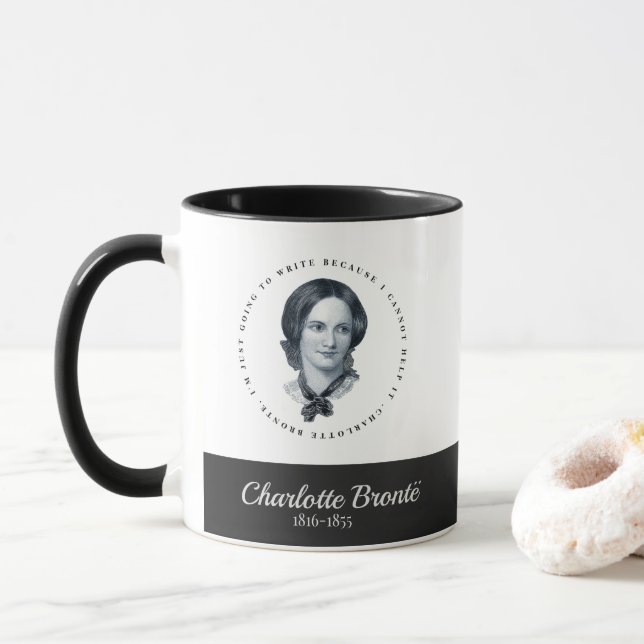 Charlotte Bronte Porträtt och Quote Mugg (Med munk)