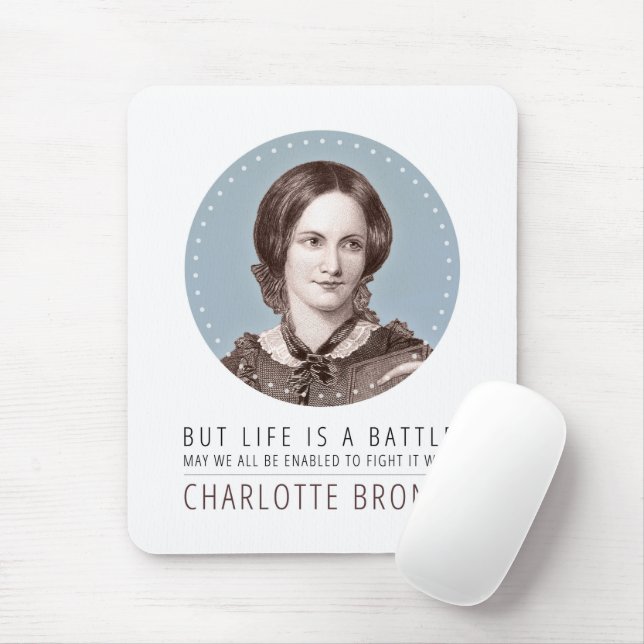 Charlotte Bronte Porträtt och Quote Musmatta (Med mus)