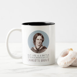 Charlotte Bronte Porträtt och Quote Två-Tonad Mugg
