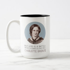 Charlotte Bronte Porträtt och Quote Två-Tonad Mugg