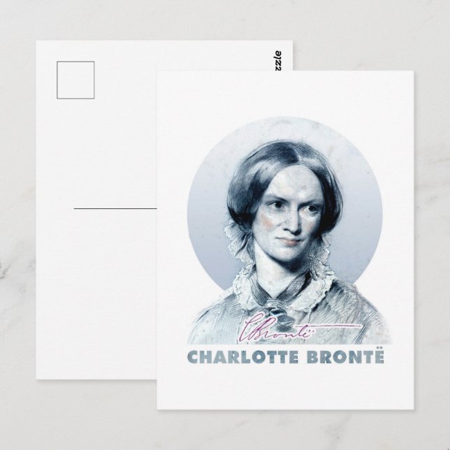 Charlotte Bronte Richmond Painting Porträtt Vykort (Fram/baksida)