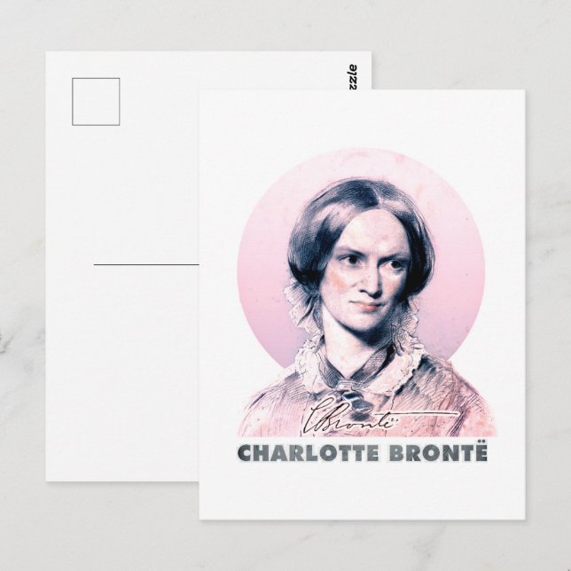 Charlotte Bronte Rosa Richmond Painting Porträtt Vykort (Fram/baksida)