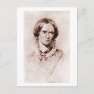 Charlotte Brontë sepia porträtt av George Richmond Vykort