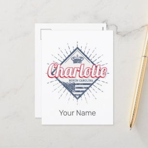 Charlotte City North Carolina Förenta staterna Helg Vykort