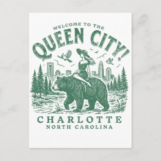 Charlotte City North Carolina Welcome to the Queen Vykort
