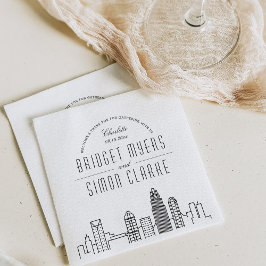 Charlotte Deco Skyline | Bröllop Event Napkins Pappersservett
