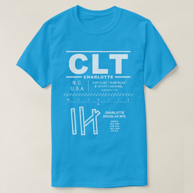 Charlotte Douglas Int'l Airport CLT-Shirt T Shirt (Design framsida)
