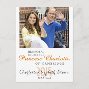 Charlotte Elizabeth Diana - Brittisk Vilja Kate Vykort