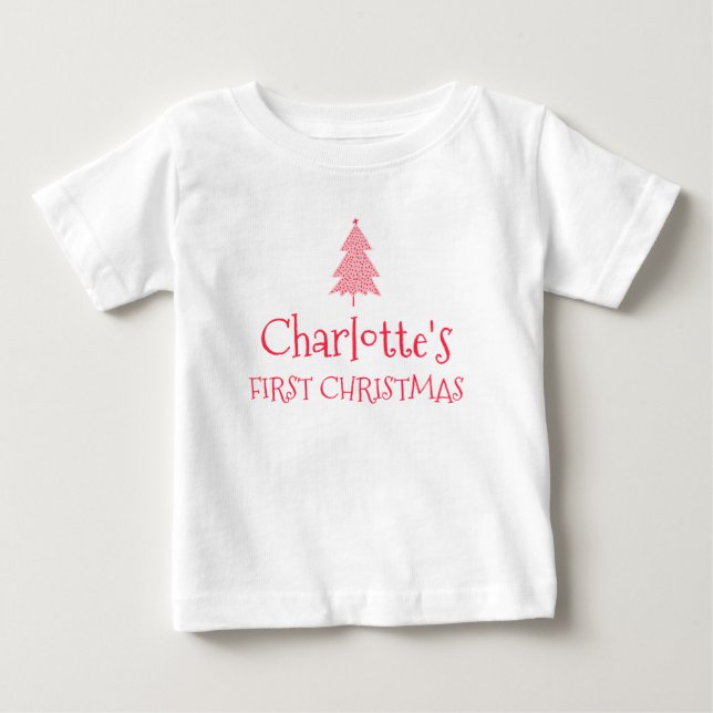 Charlotte First jul Baby 1:a Julafton Namn Shirt T Shirt (Framsida)