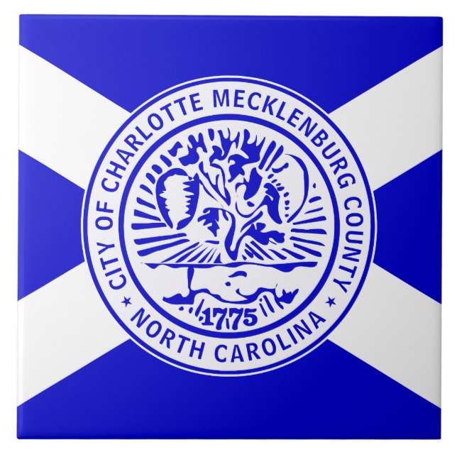 Charlotte Flagga (North Carolina) Kakelplatta (Framsidan)