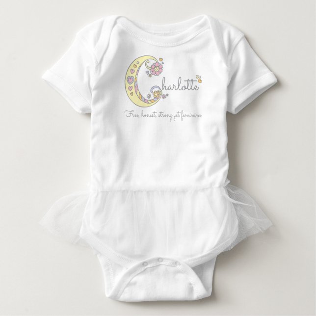 Charlotte flicka namn personlig tee shirt (Framsida)