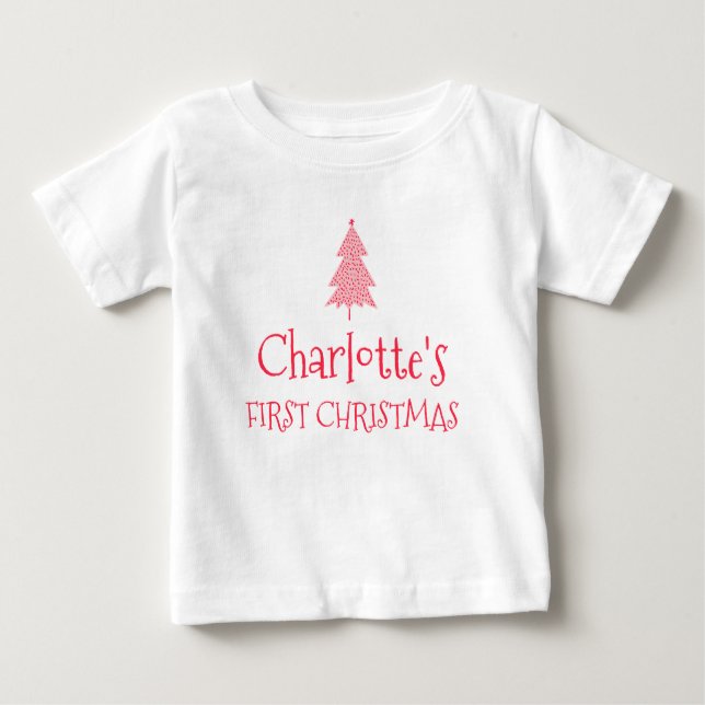 Charlotte Första Julen Baby 1:a Xmas Namn Tröja (Framsida)