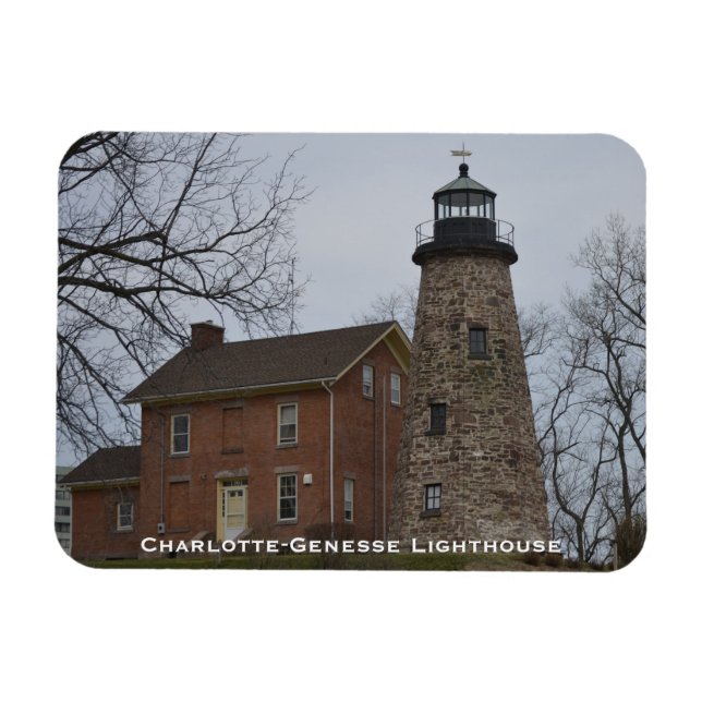 Charlotte-Genesee Lighthouse & Keepers House Magnet (Horisontell)
