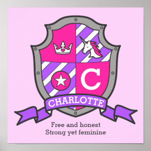 Charlotte Girl namn betyder örldrörsköld Poster