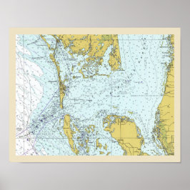 Charlotte Harbour Florida Nautical Karta Poster