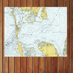 Charlotte Harbour Florida Vintage Nautical Karta Canvastryck
