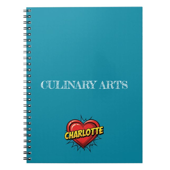 Charlotte Heart Blue Anteckningsbok (Framsidan)