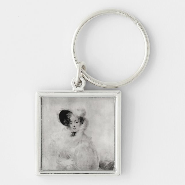 Charlotte Louise Eleonore Adelaide d'Osmond Fyrkantig Silverfärgad Nyckelring (Framsidan)
