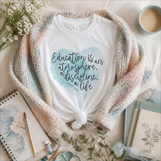 Charlotte Mason Citat Vattenfärg Hjarta T Shirt