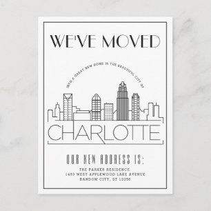 Charlotte Modern Deco Ny adress Meddelande Vykort