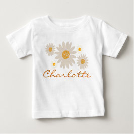 Charlotte namn avslöjade blomman av retro daisy bo t shirt