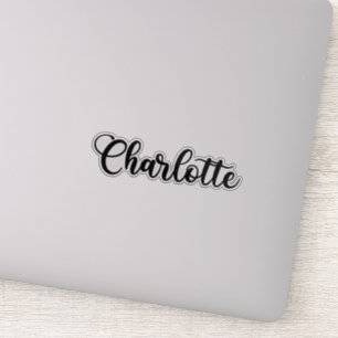 Charlotte Namn - handskriven calligrafi Klistermärken