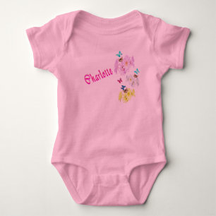 Charlotte Namn Logotyp, Baby Bodykostym T Shirt