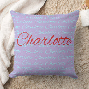 Charlotte Namn Mönster Design Kudde