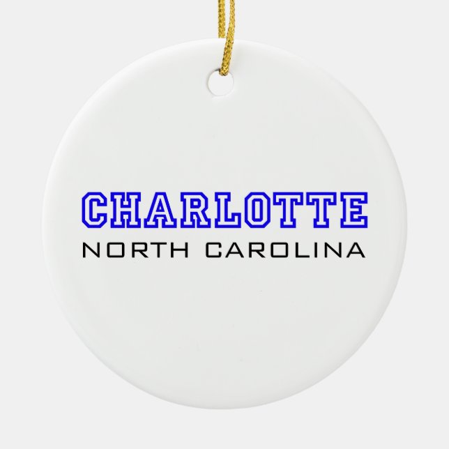 Charlotte NC - brev Julgransprydnad Keramik (Framsidan)