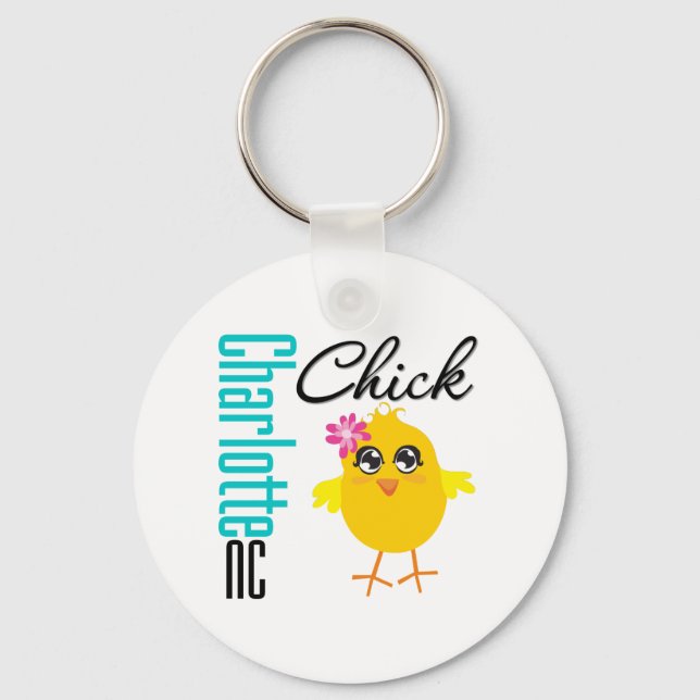 Charlotte NC Chick Nyckelring (Framsida)