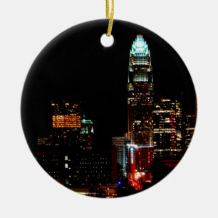 Charlotte NC horisont Julgransprydnad Keramik