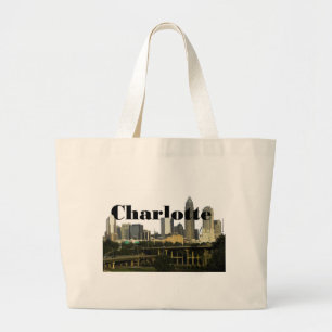 Charlotte NC horisont med Charlotte i himmlen Jumbo Tygkasse