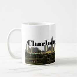 Charlotte NC horisont med Charlotte i himmlen Kaffemugg
