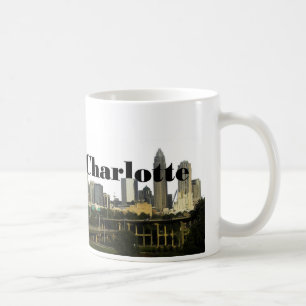 Charlotte NC horisont med Charlotte i himmlen Kaffemugg