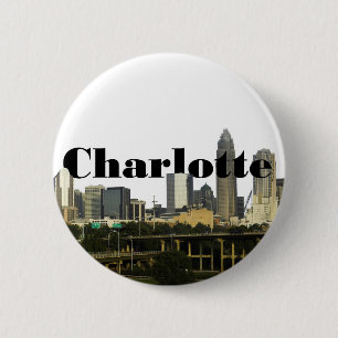 Charlotte NC horisont med Charlotte i himmlen Knapp