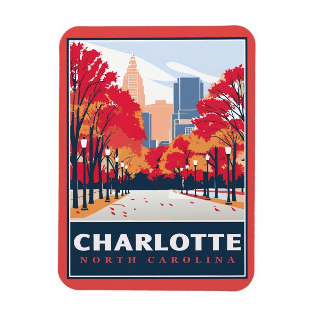 Charlotte, NC Magnet (Vertikal)