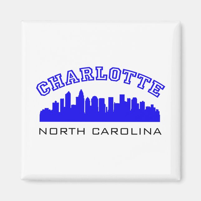 Charlotte NC Outline Magnet (Framsidan)