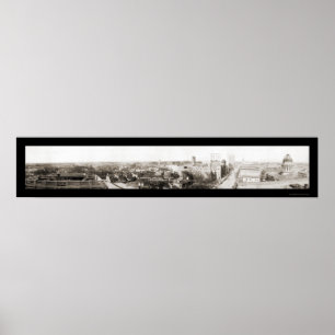 Charlotte NC Panorama Photo 1918 Poster