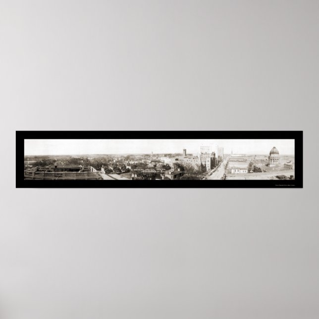 Charlotte NC Panorama Photo 1918 Poster (Framsidan)