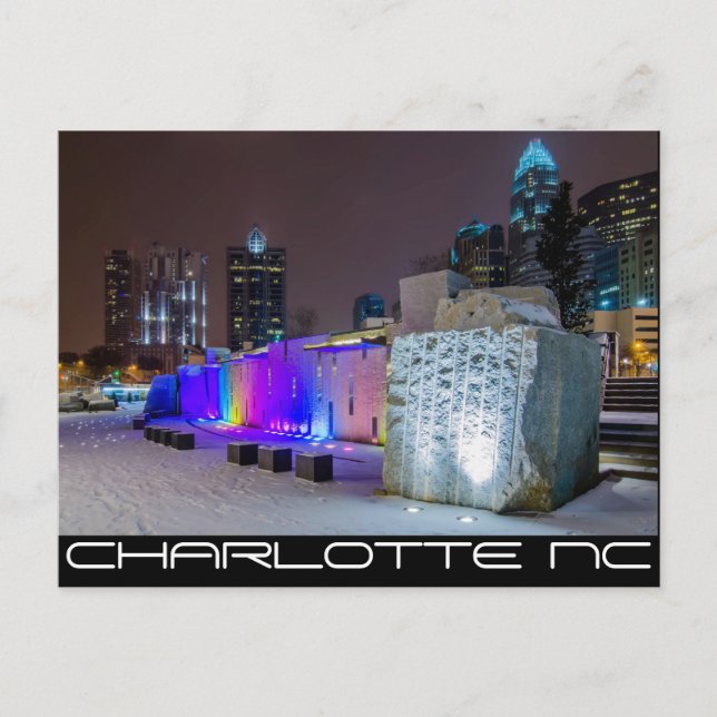 Charlotte NC-QUEEN CITY Vykort (Framsida)