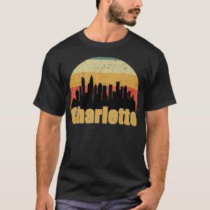 Charlotte NC Skyline Silhouette Sunset I Kärlek Ch T Shirt