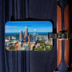 Charlotte, NC-skyltinfoto Bagagebricka