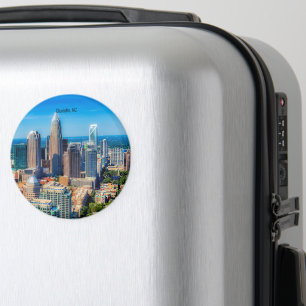 Charlotte, NC-skyltinfoto Magnet