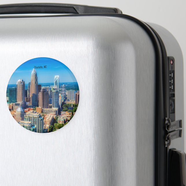 Charlotte, NC-skyltinfoto Magnet (In Situ (Luggage))