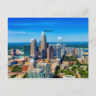 Charlotte, NC-skyltinfoto Vykort