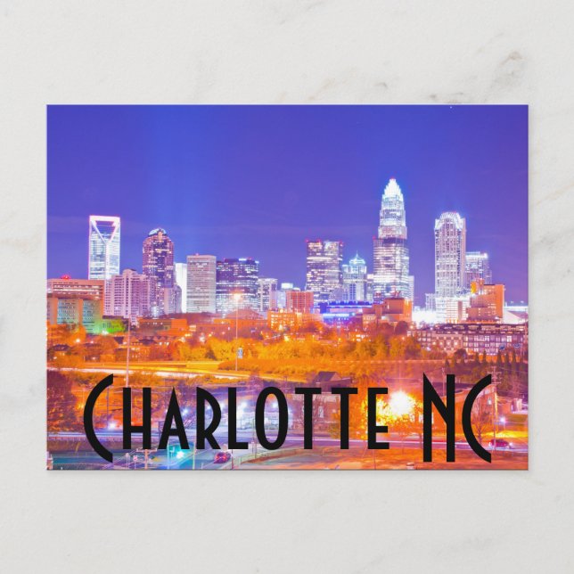 Charlotte NC Vykort (Framsida)