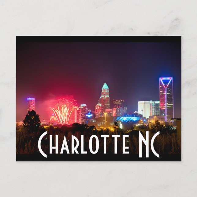 Charlotte NC Vykort (Framsida)