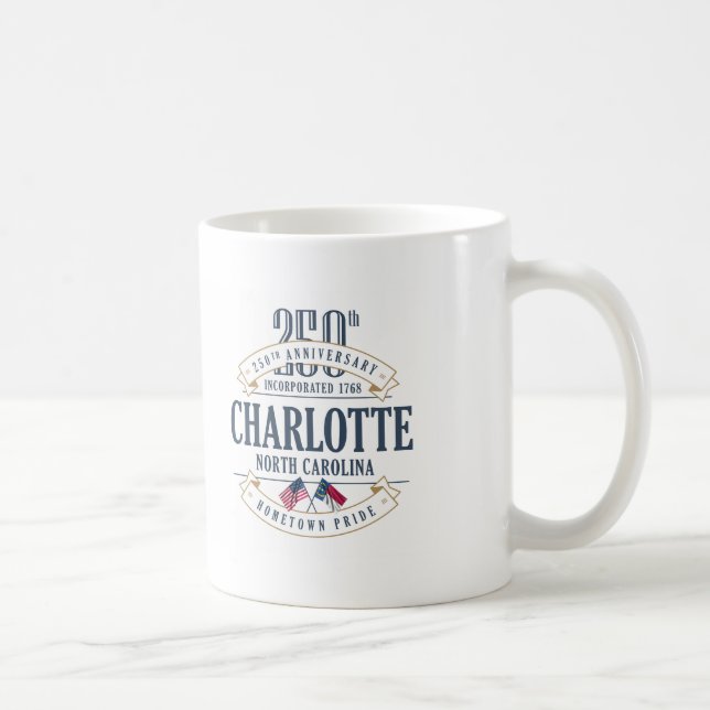Charlotte North Carolina 250. årsdagmugg Kaffemugg (Höger)