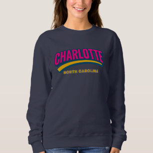 Charlotte North Carolina Bold City Design - Retro T Shirt